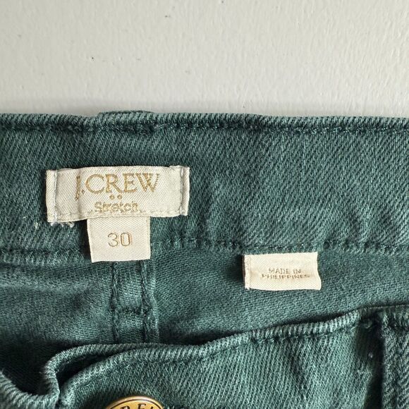 J Crew Women's Green Denim Skinny Jeans Stretch Zipper Front Pockets Size 30 - Picture 3 of 11
